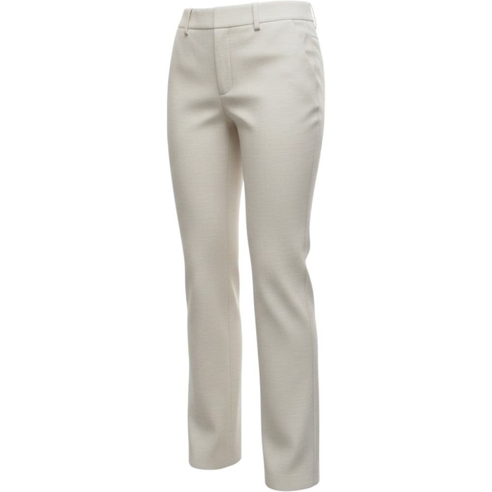 Ann Taylor LOFT Women Cream Textured Straight Leg Dress Pants Size 6 Business